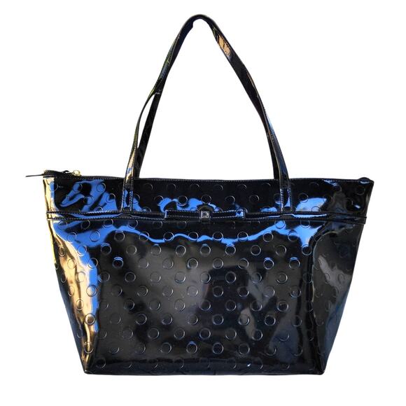 Kate Spade Sophie Camellia Street Tote Bag Patent Leather Polka Dot Bow - Picture 2 of 16